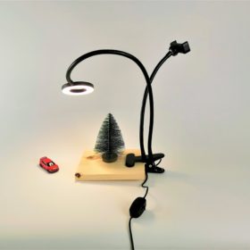 Лампа кольцевая на прищепке 8 см черная